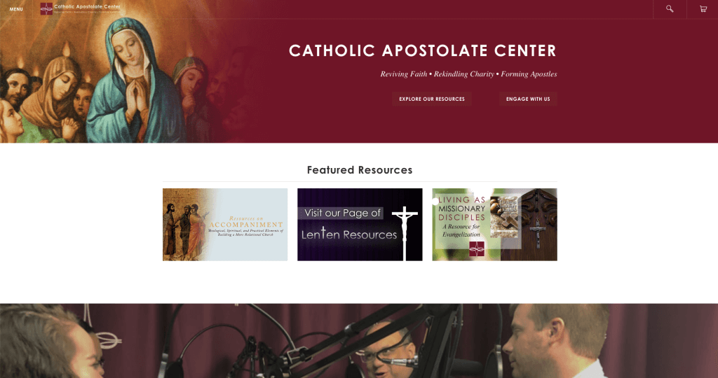 Webpage of the Catholic Apostolate Center